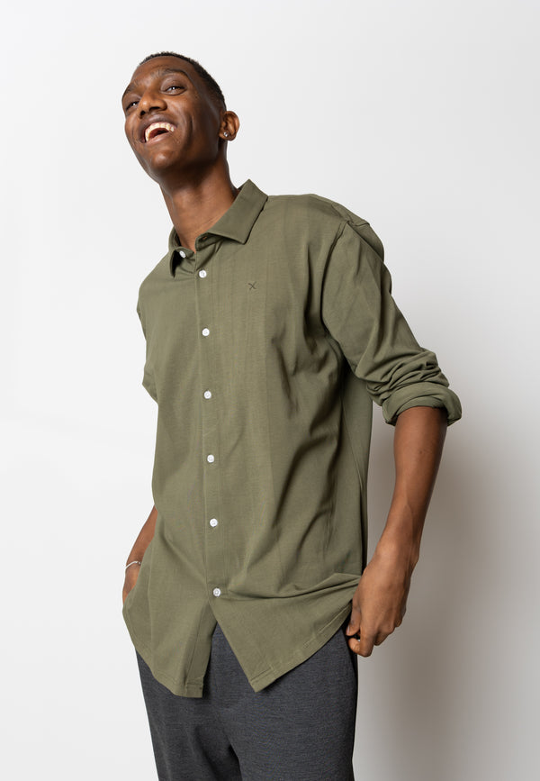 Clean Cut Copenhagen CLEAN FORMAL STRETCH SHIRT Skjorte L/S Army