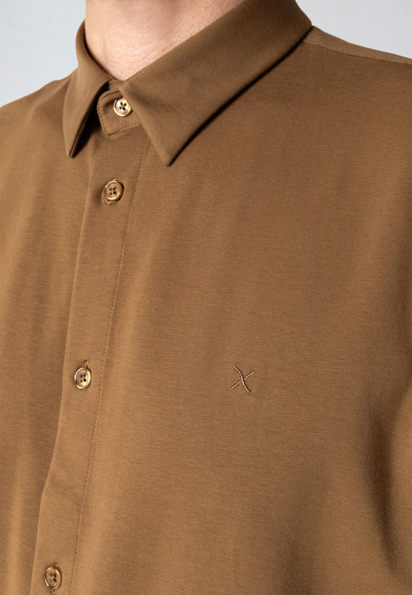 Clean Cut Copenhagen Clean formal stretch shirt Skjorte S/S Brun