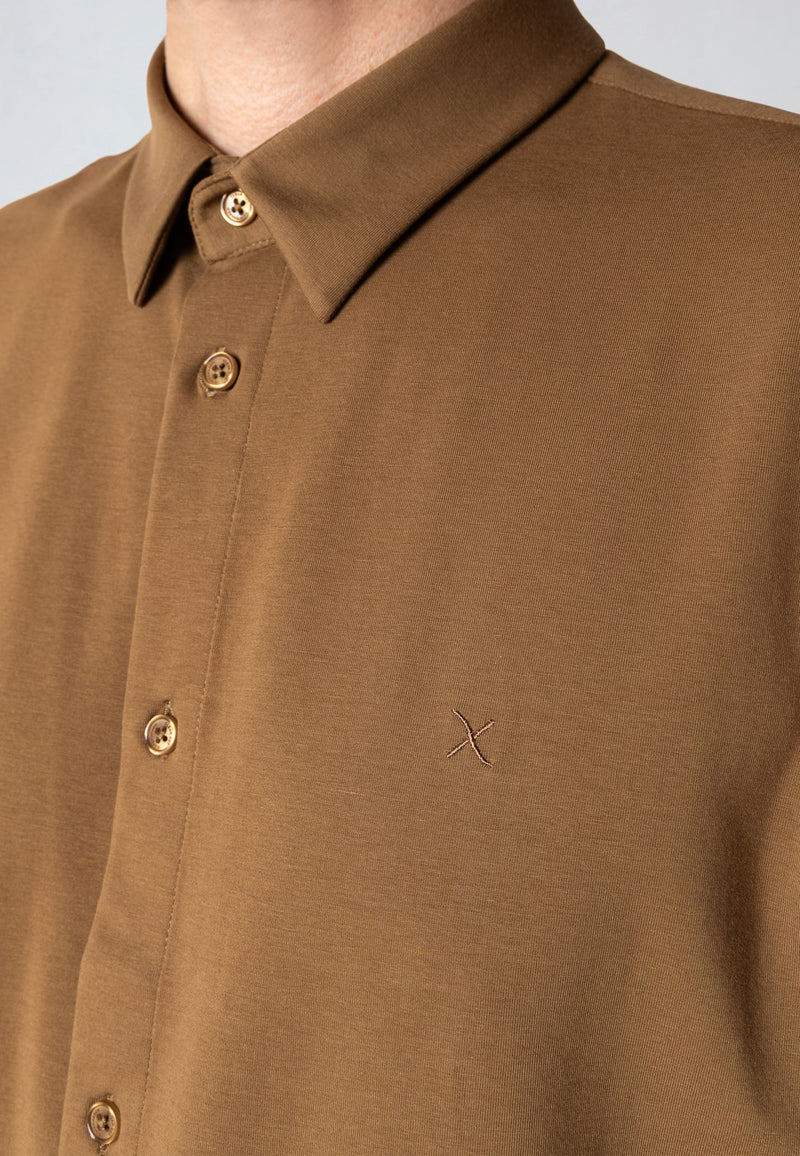 Clean Cut Copenhagen Clean formal stretch shirt Skjorte S/S Brun