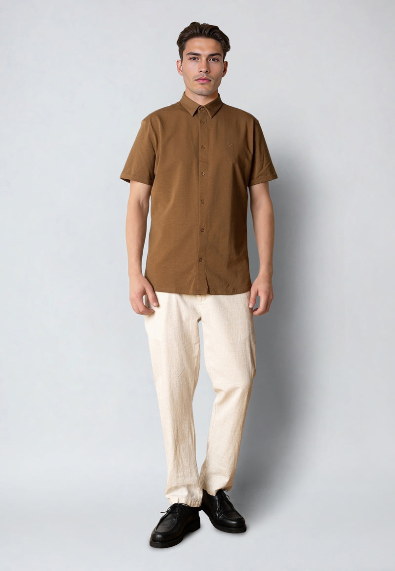 Clean Cut Copenhagen Clean formal stretch shirt Skjorte S/S Brun