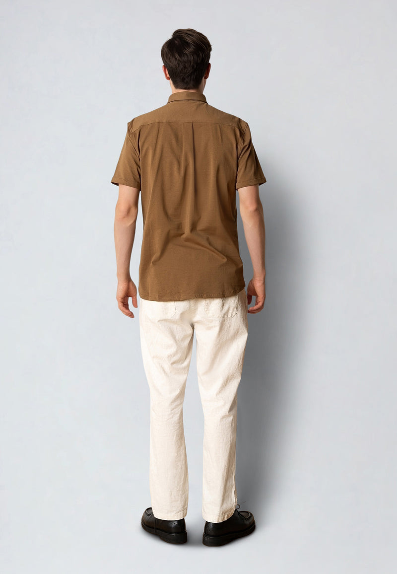 Clean Cut Copenhagen Clean formal stretch shirt Skjorte S/S Brun