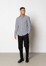 Clean Cut Copenhagen Clean formal striped shirt Skjorte L/S Navy/White striped