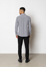 Clean Cut Copenhagen Clean formal striped shirt Skjorte L/S Navy/White striped