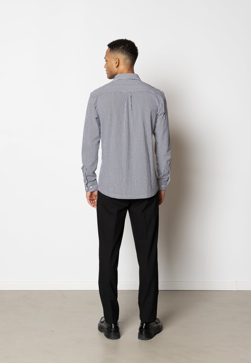 Clean Cut Copenhagen Clean formal striped shirt Skjorte L/S Navy/White striped