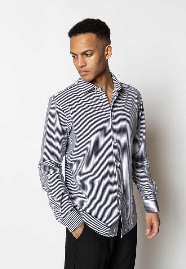 Clean Cut Copenhagen Clean formal striped shirt Skjorte L/S Navy/White striped