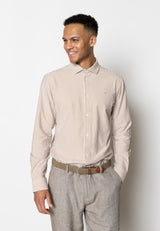 Clean Cut Copenhagen Clean formal striped shirt Skjorte L/S Warm Sand/White striped