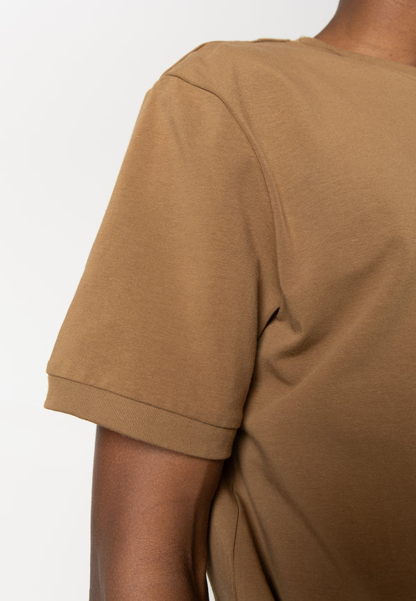 Clean Cut Copenhagen Clean formal t-shirt T-shirts S/S Brun