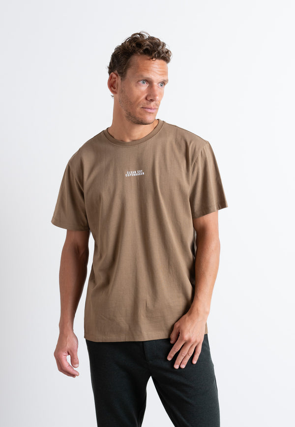 Clean Cut Copenhagen Cohen logo cotton t-shirt T-shirts S/S Dark Khaki