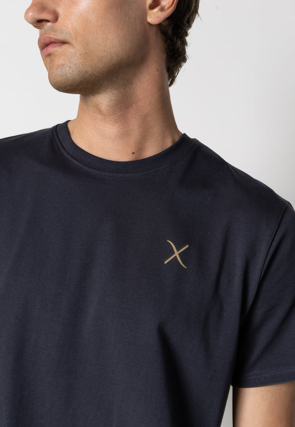 Clean Cut Copenhagen Cross organic logo t-shirt T-shirts S/S Mørk Navy