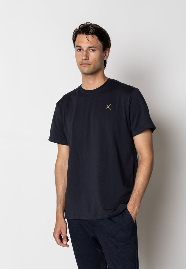 Clean Cut Copenhagen Cross organic logo t-shirt T-shirts S/S Mørk Navy