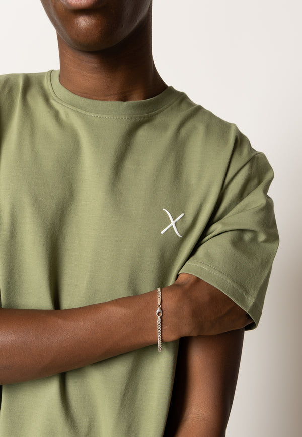 Clean Cut Copenhagen Cross organic logo t-shirt T-shirts S/S Støvet Grøn