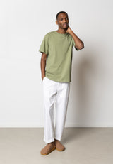 Clean Cut Copenhagen Cross organic logo t-shirt T-shirts S/S Støvet Grøn