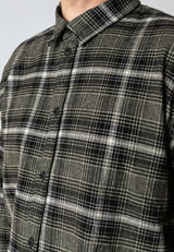 Clean Cut Copenhagen DYLAN CHECKED FLANNEL SHIRT Skjorte L/S Army/Black 01
