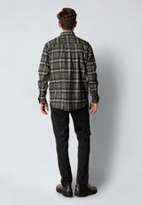 Clean Cut Copenhagen DYLAN CHECKED FLANNEL SHIRT Skjorte L/S Army/Black 01