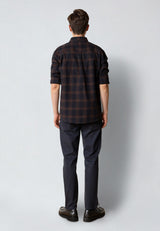 Clean Cut Copenhagen DYLAN CHECKED FLANNEL SHIRT Skjorte L/S Dark navy 04