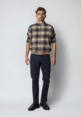 Clean Cut Copenhagen DYLAN CHECKED FLANNEL SHIRT Skjorte L/S Ecru/Navy 08