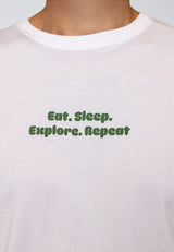 Fat Moose EAT SLEEP REPEAT T-SHIRT T-shirts S/S Hvid