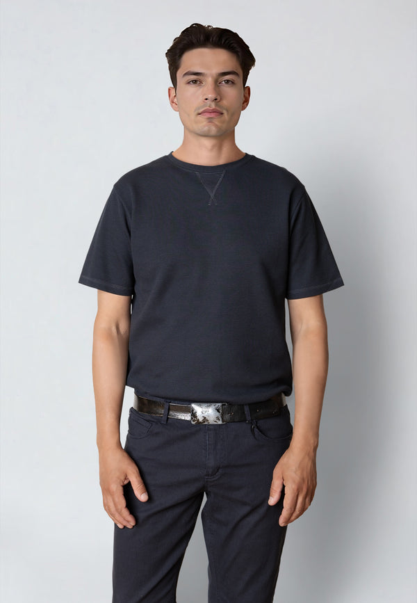 Clean Cut Copenhagen ENZO 'GRANDAD' T-SHIRT T-shirts S/S Mørk Navy