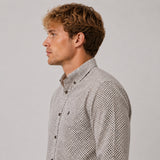 Clean Cut Copenhagen Eske AOP flannel shirt Skjorte L/S Ecru/Brown