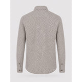 Clean Cut Copenhagen Eske AOP flannel shirt Skjorte L/S Ecru/Brown