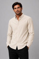 Clean Cut Copenhagen Eske Corduroy Shirt Skjorte L/S Ecru