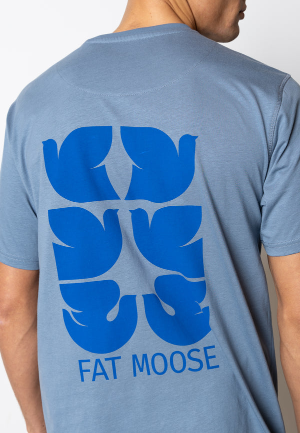 Fat Moose FAITH COTTON T-SHIRT T-shirts S/S Støvet Blå