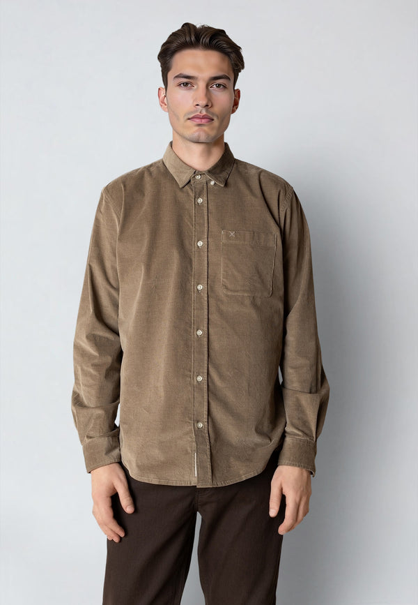 Clean Cut Copenhagen FERRIS CORUDROY SHIRT Skjorte L/S Brindle beige