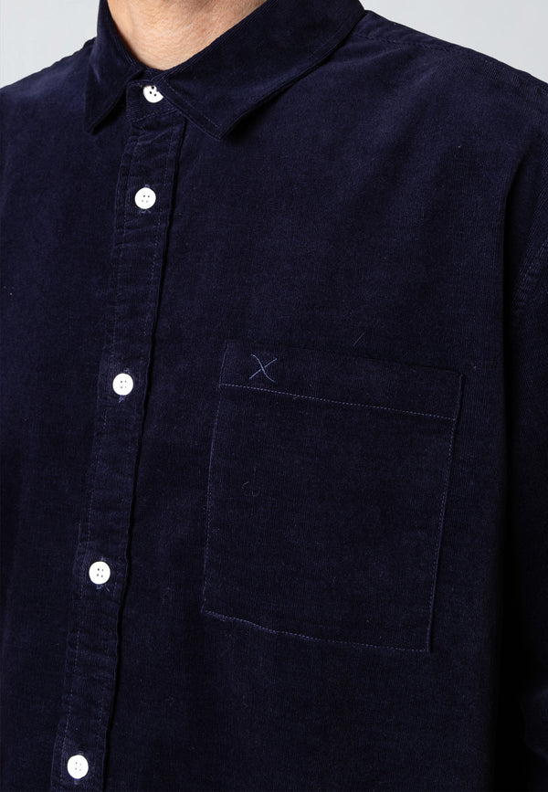 Clean Cut Copenhagen FERRIS CORUDROY SHIRT Skjorte L/S Mørk Navy