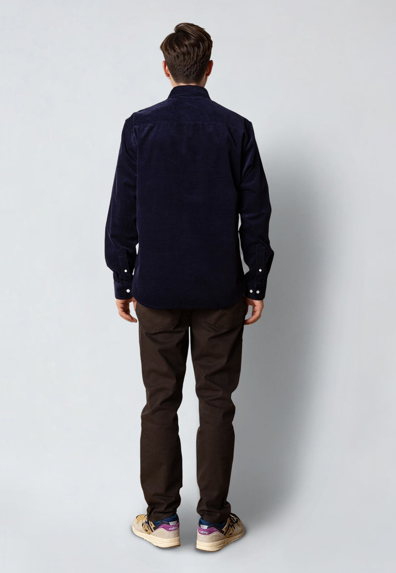 Clean Cut Copenhagen FERRIS CORUDROY SHIRT Skjorte L/S Mørk Navy