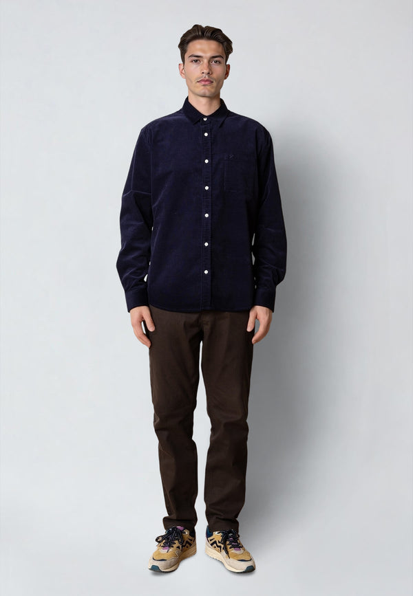 Clean Cut Copenhagen FERRIS CORUDROY SHIRT Skjorte L/S Mørk Navy
