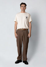 Clean Cut Copenhagen FLORENCE RELAXED COTTON/LINEN PANTS Bukser Shitake