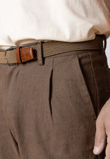 Clean Cut Copenhagen FLORENCE RELAXED COTTON/LINEN PANTS Bukser Shitake