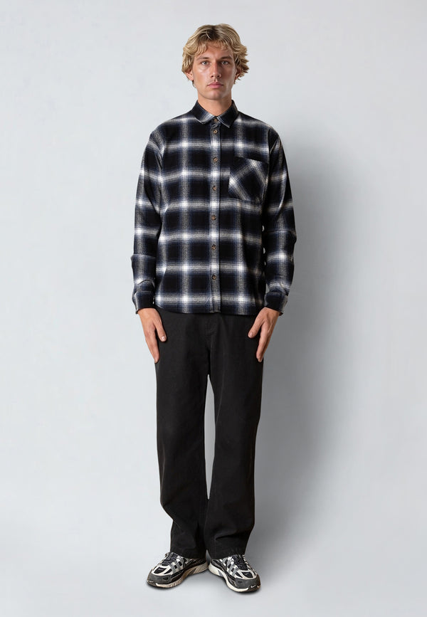 Fat Moose FOREST FLANNEL SHIRT Skjorte L/S Dark navy/Black check 002
