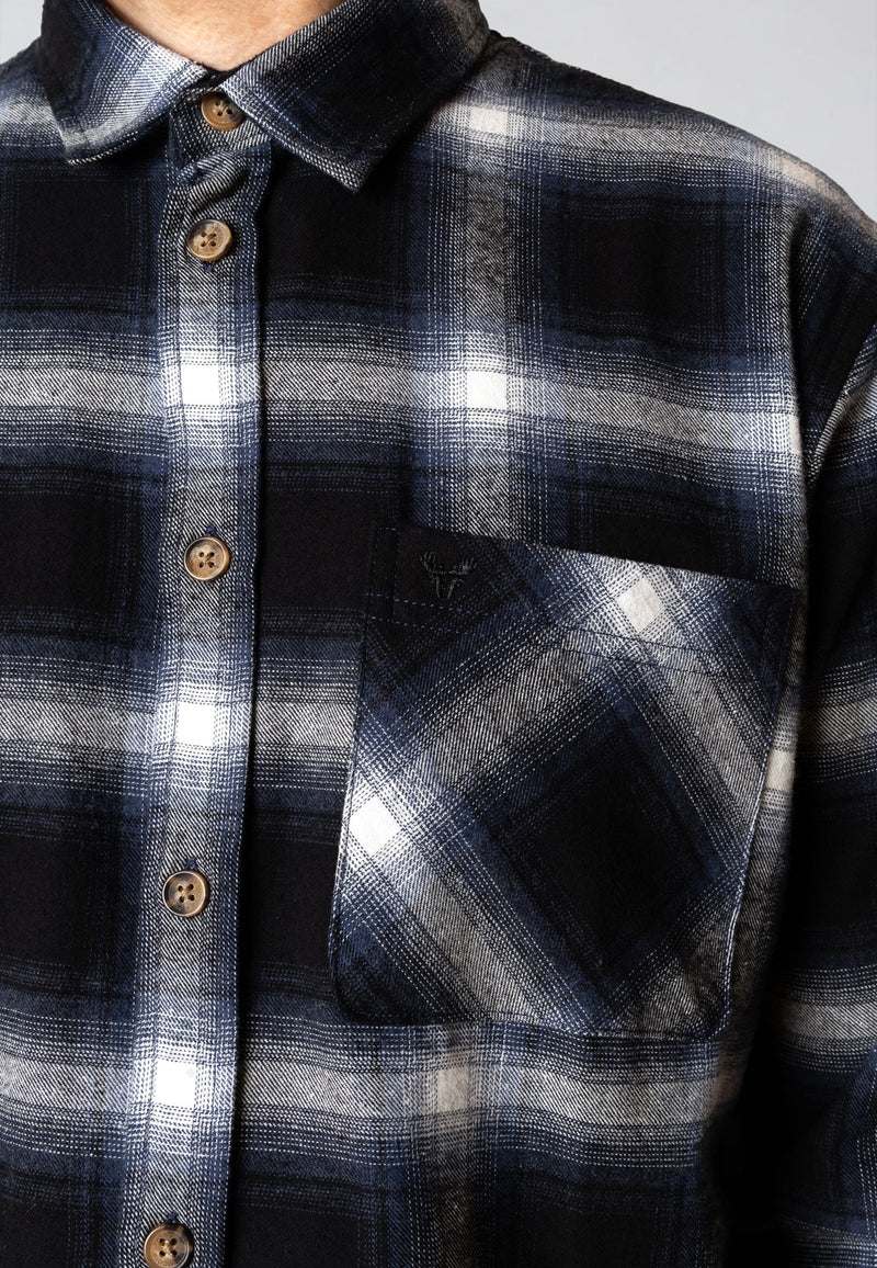 Fat Moose FOREST FLANNEL SHIRT Skjorte L/S Dark navy/Black check 002