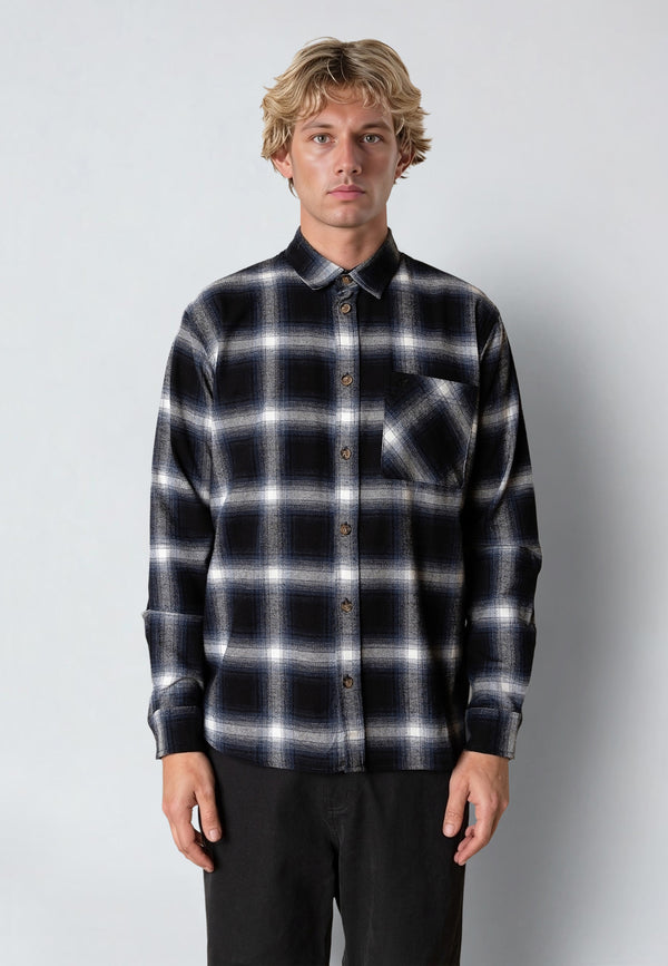 Fat Moose FOREST FLANNEL SHIRT Skjorte L/S Dark navy/Black check 002