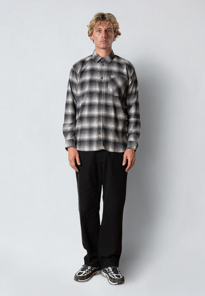 Fat Moose FOREST FLANNEL SHIRT Skjorte L/S Mid grey/Light grey 001