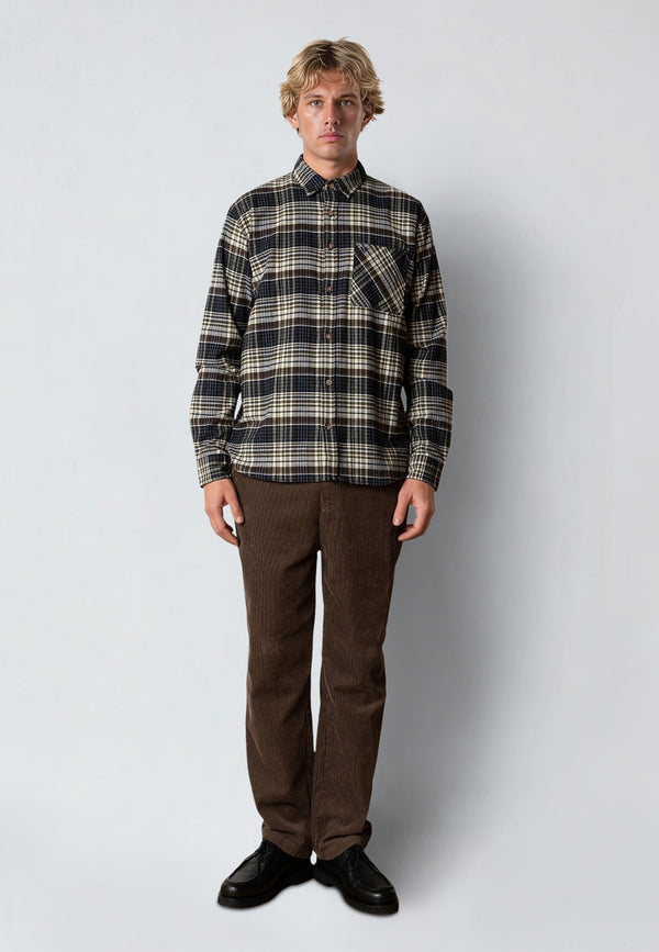 Fat Moose FOREST FLANNEL SHIRT Skjorte L/S Navy/Moss check 007