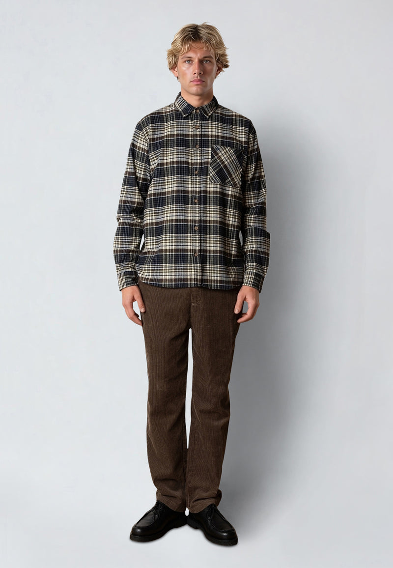 Fat Moose FOREST FLANNEL SHIRT Skjorte L/S Navy/Moss check 007