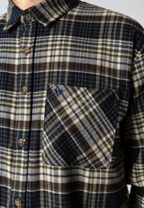 Fat Moose FOREST FLANNEL SHIRT Skjorte L/S Navy/Moss check 007