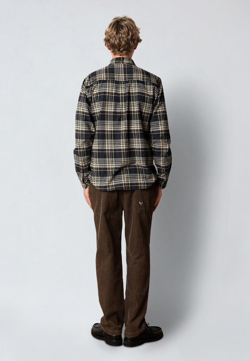 Fat Moose FOREST FLANNEL SHIRT Skjorte L/S Navy/Moss check 007