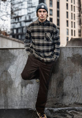 Fat Moose FOREST FLANNEL SHIRT Skjorte L/S Navy/Moss check 007
