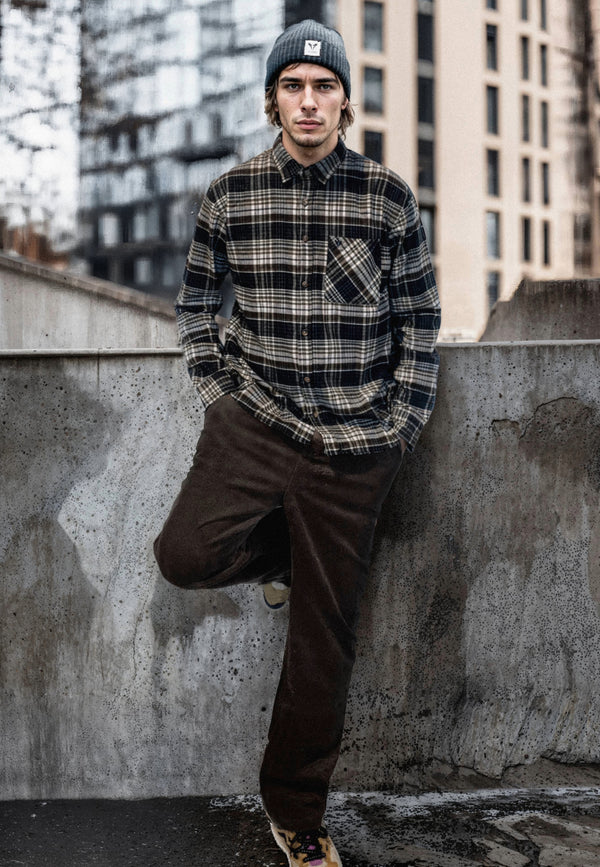 Fat Moose FOREST FLANNEL SHIRT Skjorte L/S Navy/Moss check 007