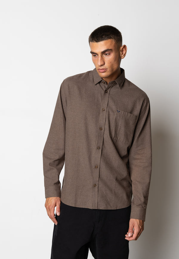 Fat Moose FRANK FLANNEL SHIRT Skjorte L/S Brun Melange