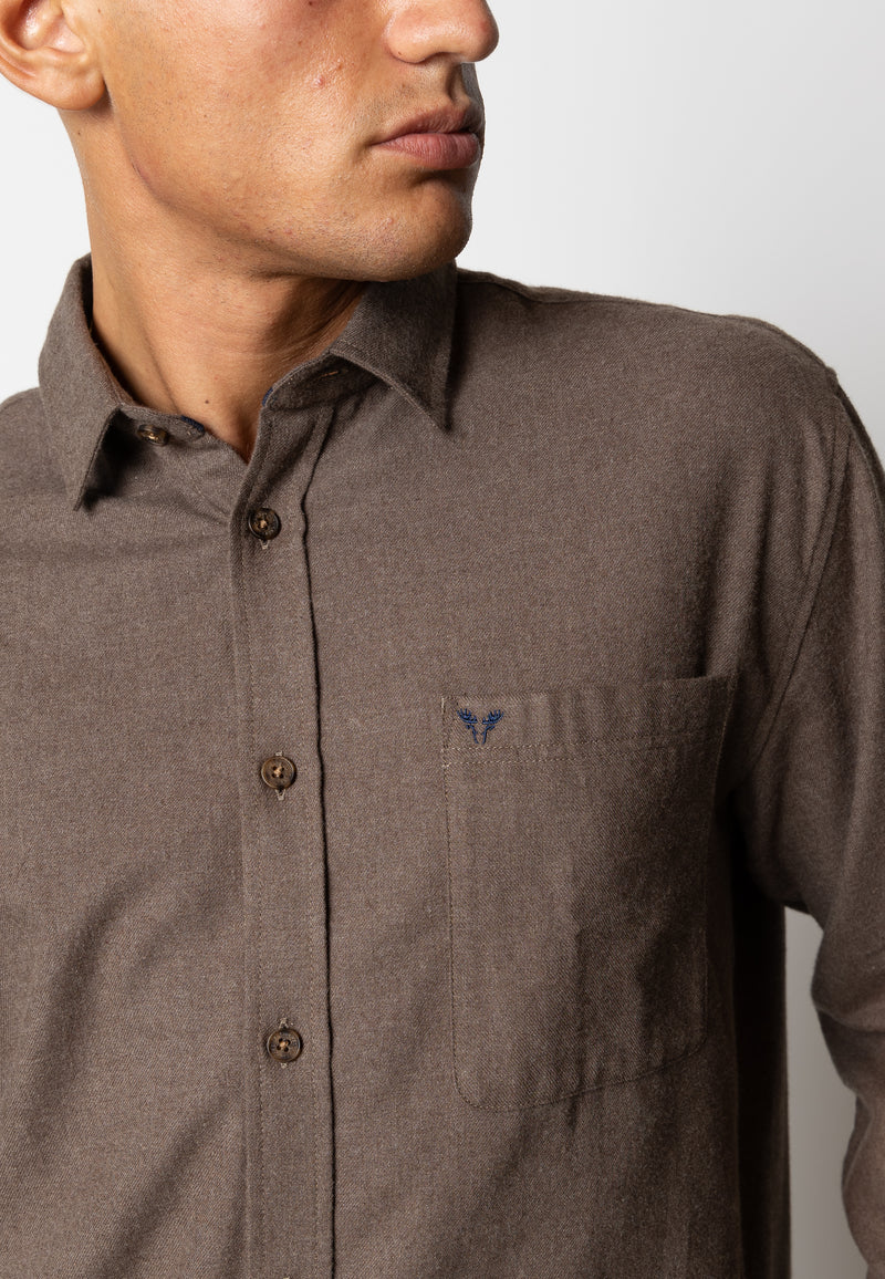 Fat Moose FRANK FLANNEL SHIRT Skjorte L/S Brun Melange