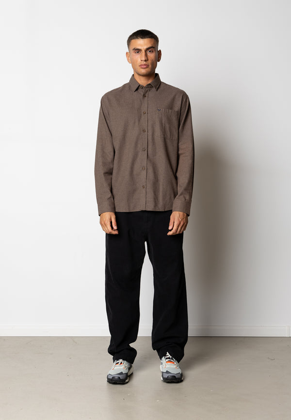 Fat Moose FRANK FLANNEL SHIRT Skjorte L/S Brun Melange