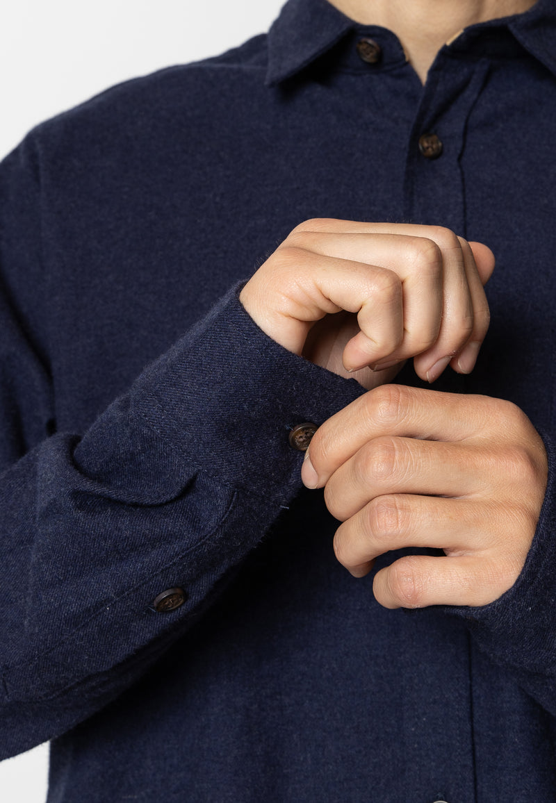 Fat Moose FRANK FLANNEL SHIRT Skjorte L/S Dark Navy Melange