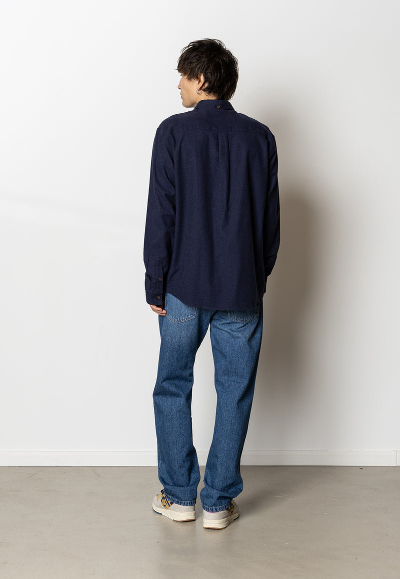 Fat Moose FRANK FLANNEL SHIRT Skjorte L/S Dark Navy Melange