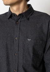 Fat Moose FRANK FLANNEL SHIRT Skjorte L/S Mørkegrå Melange