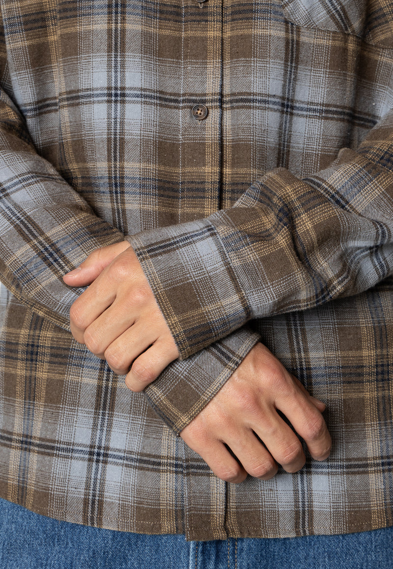 Fat Moose FOREST FLANNEL SHIRT Skjorte L/S Dark khaki check