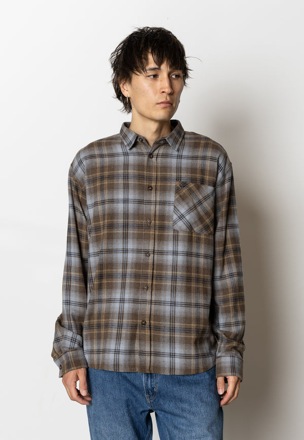 Fat Moose FOREST FLANNEL SHIRT Skjorte L/S Dark khaki check